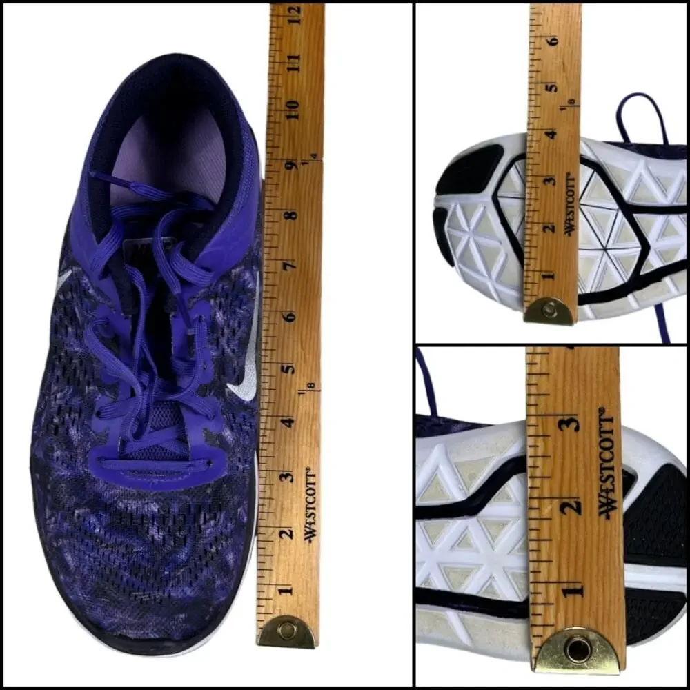 Nike Flex 2016 Run 6Y Lace Up Lightweight Sneakers Runners Running Purple Black
